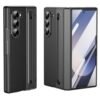 Melomon Ultra Hybrid Luxury Design Leather Case For Samsung Galaxy Z Fold 6 With S Pen Tempered Glass Screen Protector Kickstand Comfortable Grip Scratch Resistant For Fold 6 Case Bold Black Featured