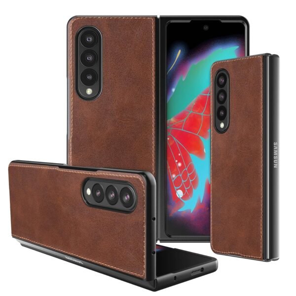 Midos Back Cover Compatible With Samsung Galaxy Z Fold 3 Leather Case Pu Leather Hard Pc Shell Ultra Thin Slim Cover For Samsung Galaxy Z Fold 3 Gallery 6