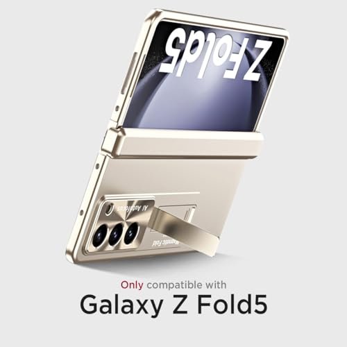 Miimall For Samsung Galaxy Z Fold 5 Cover Lightweight Ultra Thin Kickstand Screen Protector Magnetic Hinge Protection Slim Phone Case For Samsung Z Fold 5 5g 2023 Champion Gold Featured
