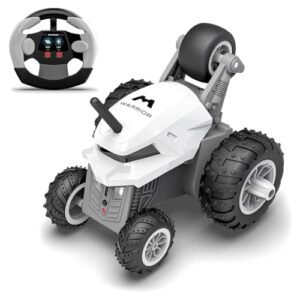 Mirana Warrior 360 Degree Rotating Stunt Rc Car Toy For Kids High Speed Steering Remote Control Vehicle Usb Type C Rechargeable Made In India White Featured