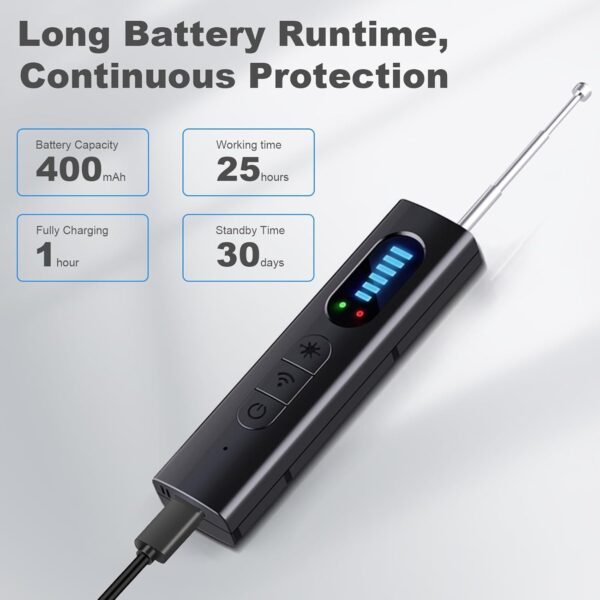 Mizuosre Hidden Camera Detector Anti Spy Camera Detector Wireless Rechargeable For Home Office Travel Hotel Gallery 2