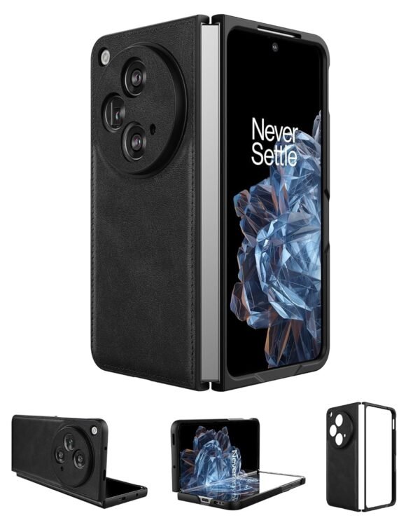 Mobilove Back Cover Case For Oneplus Open Ultra Slim Premium Leather Shockproof Case With Screen And Camera Protection Black Gallery 7