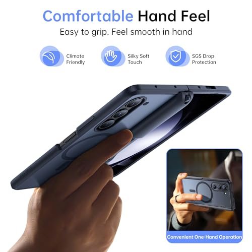 Mobosi For Z Fold 5 Case Magnetic Hinge Coverage Protection Fold 5 Edition S Pen Holder Compatible With Magsafe Front Screen Protector Full Body Phone Case For Samsung Galaxy Z Fold 5 Black Featured
