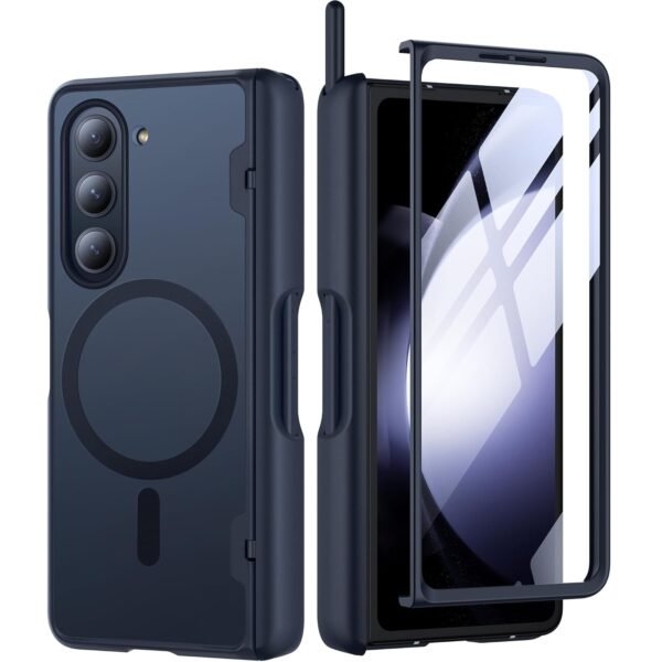 Mobosi For Z Fold 5 Case Magnetic Hinge Coverage Protection Fold 5 Edition S Pen Holder Compatible With Magsafe Front Screen Protector Full Body Phone Case For Samsung Galaxy Z Fold 5 Black Gallery 3