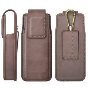 Multi Function Leather Mobile Phone Pouch Compatible With Samsung Galaxy Z Fold2 5g Brown Featured