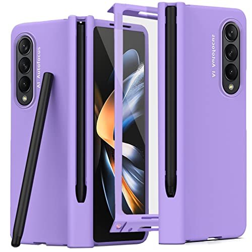 Ninki Compatible Purple Case For Samsung Galaxy Z Fold 4 5g Case With S Pen Holder Hinge Protectionfull Body Cover With Tempered Glass Screen Protector Phone Case For Samsung Galaxy Z Fold 4 Case Featured