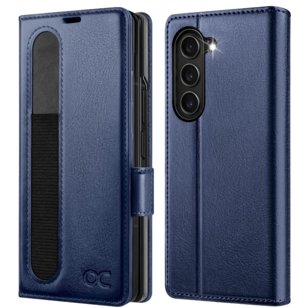Ocase Compatible With Samsung Galaxy Z Fold6 Wallet Case With S Pen Holder Pu Leather Flip Folio Card Slots Rfid Blocking Kickstand Phone Cover For Galaxy Z Fold 6 2024 Blue Gallery 3
