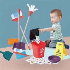 Onotic Cleaning Set House Keeping Cleaning Caddy Set For Girls Boys Play Helper Realistic Housekeeping Set Role Play Pretend Play Toy For Kids Featured
