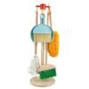 Onotic Wooden Cleaning Set House Keeping, Cleaning Caddy Set For Kids, Realistic Housekeeping Role Play Pretend Play Toy