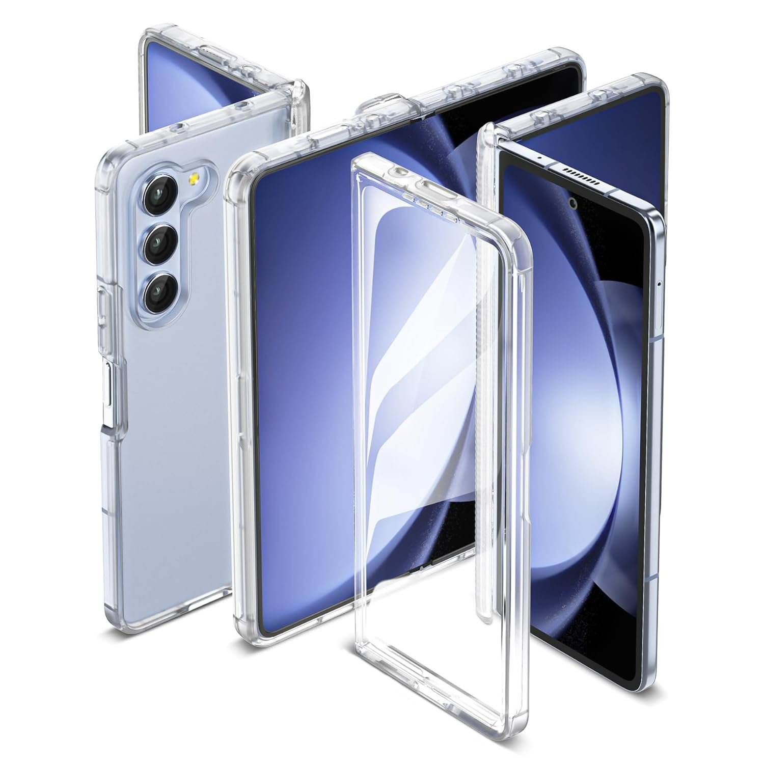Oretech For Samsung Galaxy Z Fold 5 Case Cover With Built In Screen Protector And Hinge Protection Ultra Thin Transparent Flexible Tpu Bumper Matte Clear Featured