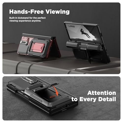 Origin Case For Galaxy Z Fold 6 2024 Premium Wallet Case Card Holder Case 2 Cards Built In Kickstand Camera Protection Rugged Design Compatible With Z Fold 6 Horizon Silver Featured