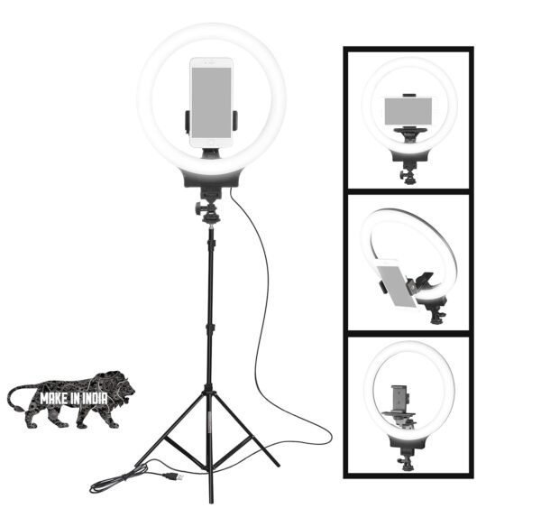 Osaka 10 Professional Led Ring Light With Tripod Stand For Mobile Phones Camera 3 Color Temperature Mode Dimmable Lighting For Photo Shoot Youtube Video Shooting Gallery 7