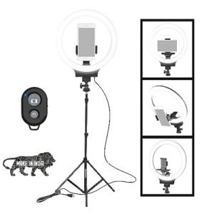 Osaka 10 Professional Led Ring Light With Tripod Stand For Mobile Phones Camera 3 Color Temperature Mode Dimmable Lighting For Photo Shoot Youtube Video Shooting With Bluetooth For Andoid Io Featured