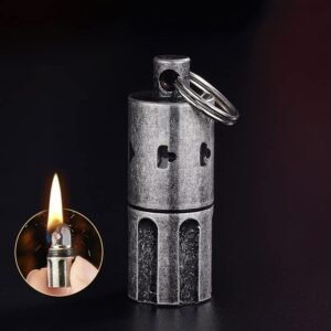 Ostin Mini Portable Pendant Lighters Rechargeable Windproof Pendant Lighter Kerosene Lighter Polished Wheel Windproof Soft Frame Pocket Smoke Lighter Featured
