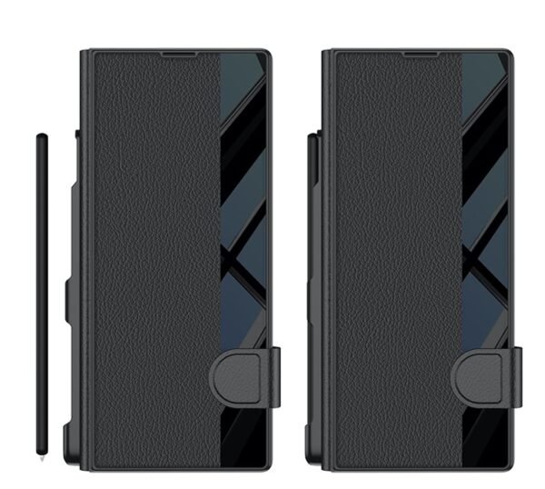 P U Leather Glass Wallet Flip Flap Case Cover With Pen Slot For Samsung Galaxy Z Fold6 Galaxy Fold 6 Case Cover Gallery 5