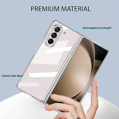 Phantom Ultra Thin Back Case For Samsung Galaxy Z Fold 5 Electroplated Edges Full Body Protection Back Cover Silver Featured