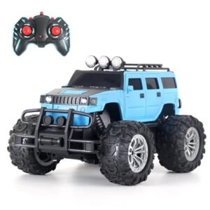 Popsugar Off Roader Rechargeable Remote Control Monster Truck With 2 Speeds And 4 Headlight Modes Lithium Battery C Type Charging Remote Control Car For Kids Made In India Sky Blue Featured