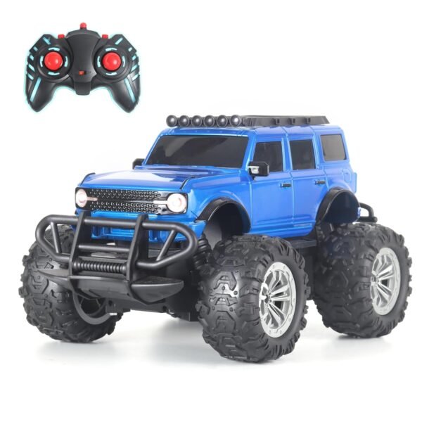 Popsugar Remote Control Car Off Roader Rechargeable Rc Car Monster Truck With 2 Speeds 4 Headlight Modes Lithium Battery C Type Charging Remote Car For Kids Made In India Blue Gallery 7