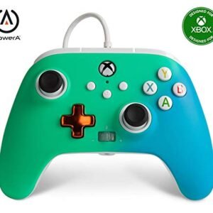 Powera Enhanced Wired Gaming Controller For Xbox Series X S Xbox One Pc Windows 10 11 Seafoam Fade Green Blue Featured