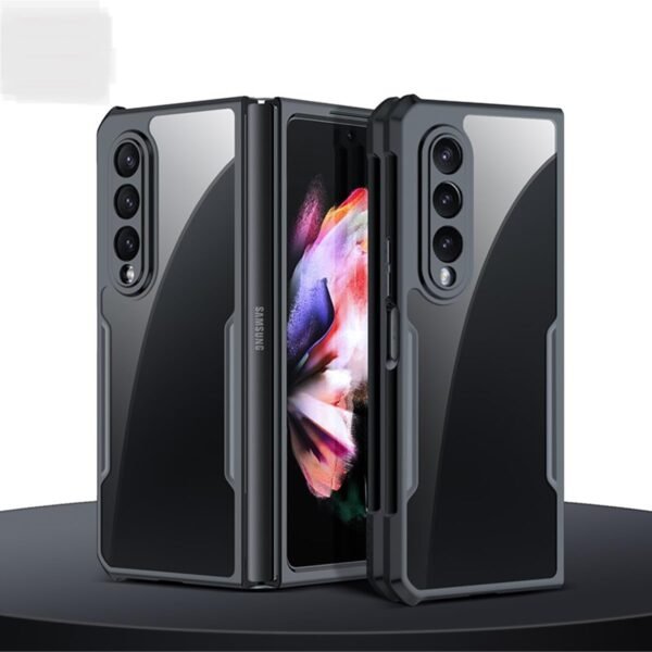 Prito Samsung Galaxy Z Fold 3 Case Clear Beatle Slim Phone Case With Hard Pc Back Soft Tpu Edges Hinge Non Yellowing Shockproof Protective Cover For Z Fold 3 5g Gallery 7