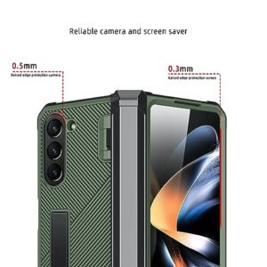 Pro Shield Dual Layer Shockproof Hybrid Kickstand Case With Hinge Protection For Samsung Galaxy Z Fold5 Galaxy Fold 5 Case Cover Rugged Blue Featured