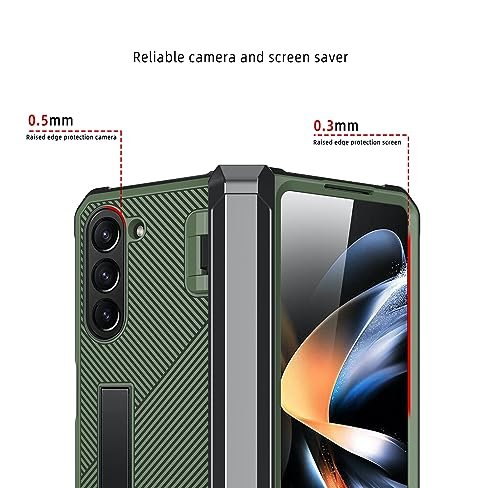 Pro Shield Dual Layer Shockproof Hybrid Kickstand Case With Hinge Protection For Samsung Galaxy Z Fold5 Galaxy Fold 5 Case Cover Rugged Blue Featured