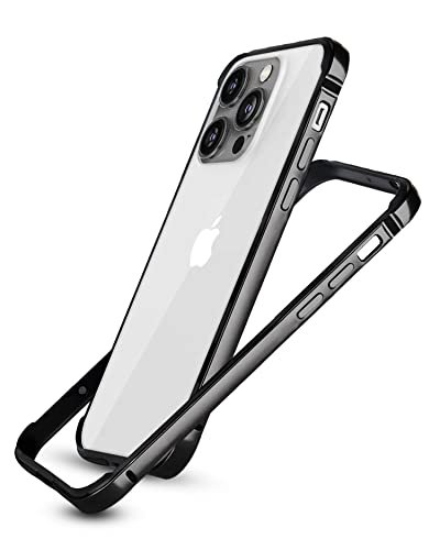 Raegr Iphone 14 Pro Case Anodized Aluminum Bumper Supports Mag Safe Wireless Charging Edge Armor Protective Minimal Case Designed For Iphone 14 Pro 6 1 Inch 2022 Black Rg10433 Featured