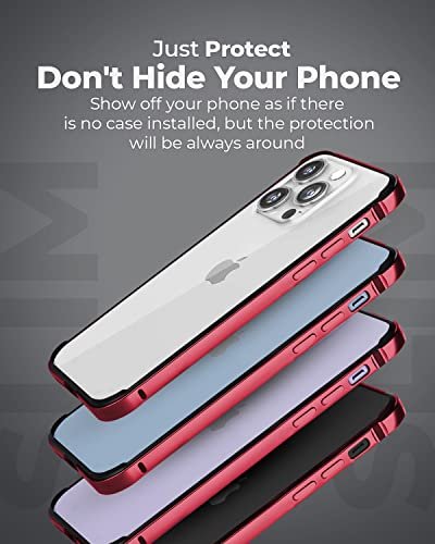 Raegr Iphone 14 Pro Case Anodized Aluminum Bumper Supports Mag Safe Wireless Charging Edge Armor Protective Minimal Case Designed For Iphone 14 Pro 6 1 Inch 2022 Red Rg10435 Featured