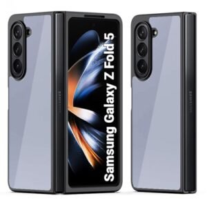 Riggear Shockproof Sleek Hybrid Armor Samsung Galaxy Z Fold 5 Back Cover Case For Mobile Transparent Pc Black Tpu Bumper Featured