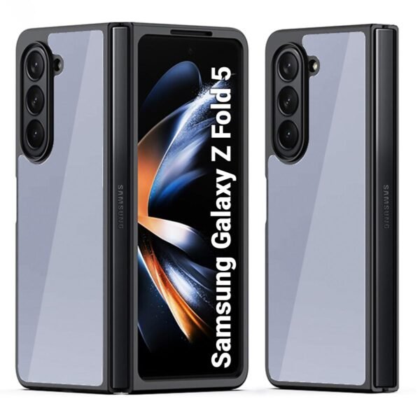 Riggear Shockproof Sleek Hybrid Armor Samsung Galaxy Z Fold 5 Back Cover Case For Mobile Transparent Pc Black Tpu Bumper Gallery 7