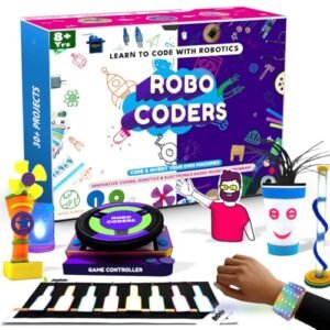 Robocoders Stem Robotics Kit For Kids Ages 8 30 Fun Coding Projects Build Real Robots Machines With Sensors Motors Servos Block Based Programming For Beginners Diy Science Kit Featured