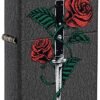 Rose Dagger Tattoo Design Windproof Pocket Lighter