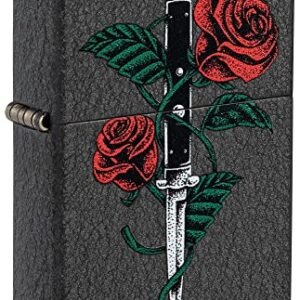 Rose Dagger Tattoo Design Windproof Pocket Lighter Featured