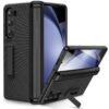 Ruky For Galaxy Z Fold 5 Case With Magnetic Kickstand And Hinge Protection Full Body Cases Built In Screen Protector Pu Leather Phone Case For Samsung Galaxy Z Fold 5 Carbon Fiber Featured
