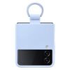 Samsung Galaxy Z Flip4 Silicone Cover With Ring Protective Phone Case With Finger Loop Matte Finish Bold Style Handheld Design Us Version Arctic Blue Featured