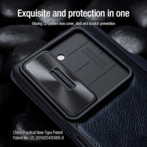 Samsung Galaxy Z Fold 6 Case Slide Camera Cover Classic Leather Flip Folio Removable S Pen Slot Slim Protective Phone Case For Galaxy Z Fold6 5g Black Featured