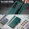 Shieldtop Compatible With Samsung Galaxy Z Fold 6 5g Wallet Case With S Pen Holderwomen Man Rfid Blocking Pu Leather Flip Phone Case Protective Cover Wrist Strap Credit Card Holder Slotsblue Green Featured