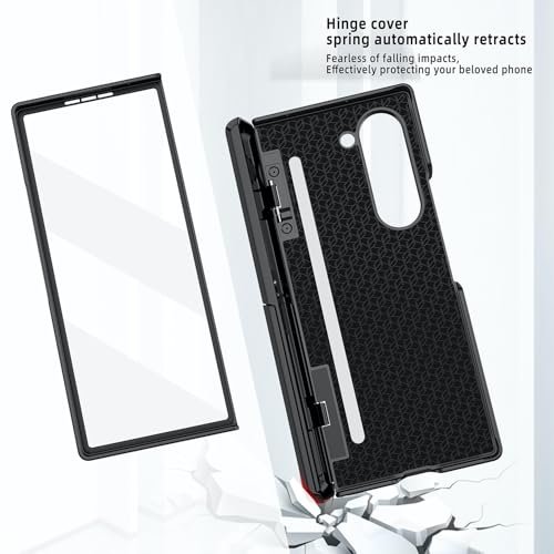 Shockproof Designer Back Case Cover With Hinge Cover Inbuilt Kickstand For Samsung Galaxy Z Fold6 5g Galaxy Fold 6 Case Cover Jet Black Featured
