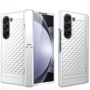 Shockproof Designer Back Case Cover With Hinge Cover Inbuilt Kickstand For Samsung Galaxy Z Fold6 5g Galaxy Fold 6 Case Cover Metallic Silver Featured