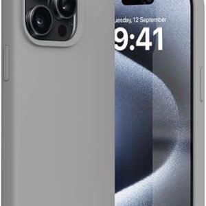 Silicone Back Cover Case For Iphone 15 Pro Shockproof Scratch Resistant Slim Fit Protective Design Military Grade Protection Support Mag Safe Wireless Magnetic Charging Grey Featured