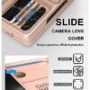 Sixbox For Galaxy Z Fold 5 Case With Card Holder Hinge Protection Screen Protector Built In Slide Lens Cover Rugged Shockproof Phone Cover Case For Samsung Galaxy Z Fold 5 5g 2023 Rose Gold Featured