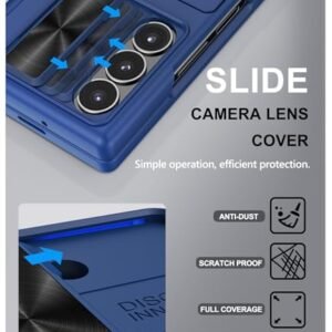 Sixbox For Samsung Galaxy Z Fold 6 Case With Card Holder Hinge Protection Built In Screen Protector Camera Cover Sturdy Durable Protective Multifunctional Wallet Phone Case For Z Fold 6 5g Blue Featured