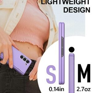 Sixbox Slim Fit Designed For Samsung Galaxy Z Fold 5 Case Ultra Thin Z Fold 5 Case With Screen Protector Hinge Protection Support Wireless Charging Protective Phone Case For Z Fold 5 Purple Featured