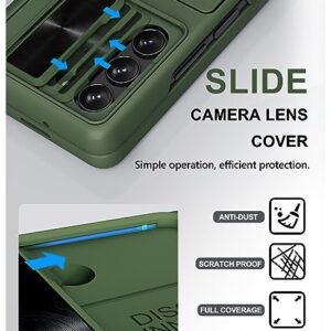 Sixbox Wallet Case For Samsung Galaxy Z Fold 5 With Screen Protector Hinge Protection Slide Camera Cover Built In S Pen Holder Card Holder Heavy Duty Rugged Phone Case For Z Fold 5 Green Featured