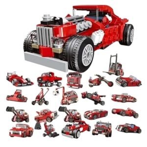 Sky Tech 20 In 1 Magic Building Blocks Set 268 Pieces Creative Construction Toy For Kids Includes Instruction Manual Ideal For Boys Girls Ages 6 Diy Brick Vintage Car Truck Bike Models Featured