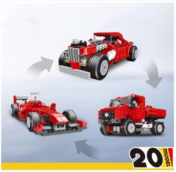 Sky Tech 20 In 1 Magic Building Blocks Set 268 Pieces Creative Construction Toy For Kids Includes Instruction Manual Ideal For Boys Girls Ages 6 Diy Brick Vintage Car Truck Bike Models Gallery 2