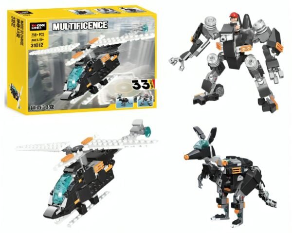 Sky Tech 33 In 1 Magic Building Blocks Set 256 Pieces Creative Construction Toy For Kids Includes Instruction Manual Diy Brick Robot Jet Legendary Creatures Models For Boys Girls Ag Featured