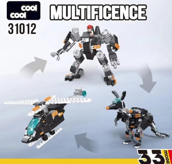 Sky Tech 33 In 1 Magic Building Blocks Set 256 Pieces Creative Construction Toy For Kids Includes Instruction Manual Diy Brick Robot Jet Legendary Creatures Models For Boys Girls Ag Gallery 4