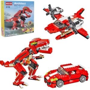 Sky Tech Roaring Power Architect 3 In 1 Building Blocks Brick Set Dinosaur Aircraft Car Toy For Kids Best Creativity Skills Engineering Stem Educational Die Toys For Childrens Set Of 1 Featured