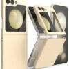 Slim Compatible With Samsung Galaxy Z Flip 5 Case Back Cover Thin Soft Feeling Coating Hard Pc With Non Slip Grip Protective Phone Case For Samsung Z Flip 5 5g Vanilla Cream Featured